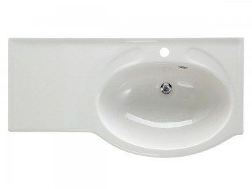 PAA DELTA 900 mm IDE900/L/00 Glossy White Akmens masas izlietne (izlietne labajā pusē)