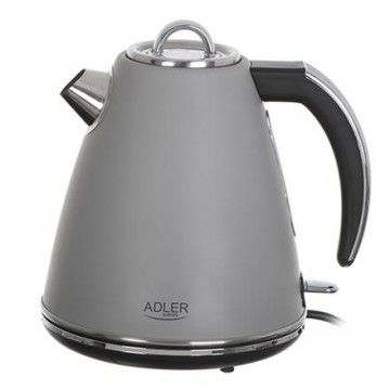 Adler Kettle AD 1343g Electric, 2200 W, 1.5 L, Stainless steel, 360° rotational base, Grey