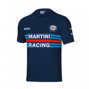 Футболка с коротким рукавом Sparco Martini Racing Синий (Размер L)