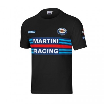 Футболка с коротким рукавом мужская Sparco Martini Racing Чёрный (Размер L)