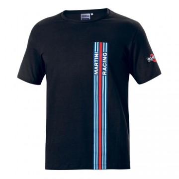 Vīriešu Krekls ar Īsām Piedurknēm Sparco Martini Racing Melns (M Izmērs)