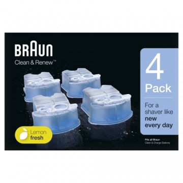 BRAUN maināmas kasetnes ar tīrīšanas šķidrumu  skuvekļiem Clean&Renew - CCR3+1