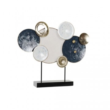 Decorative Figure DKD Home Decor 62 x 8,3 x 53,3 cm Blue Golden White Circles