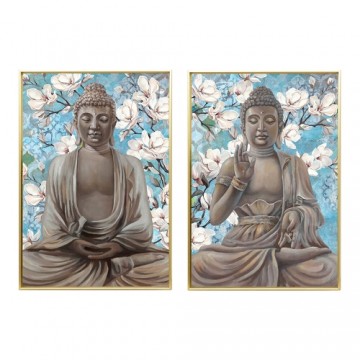 Painting DKD Home Decor 51,5 x 3,5 x 71,5 cm Buddha Oriental (2 Units)