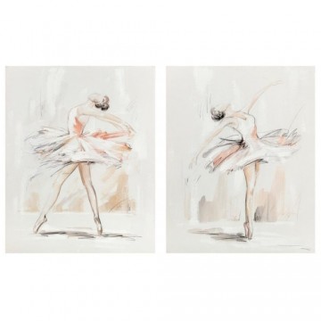 Painting DKD Home Decor 80 x 3,7 x 100 cm Ballet Dancer Romantic (2 Units)