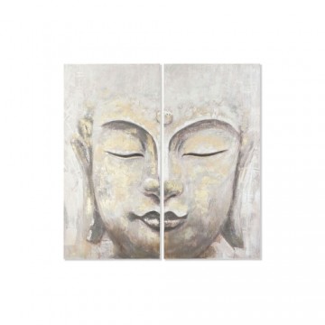 Set of 2 pictures DKD Home Decor Buddha Oriental (120 x 3,7 x 120 cm)