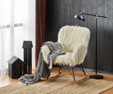 Halmar AUSTIN leisure armchair cream / black / natural