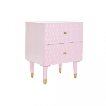 Nightstand DKD Home Decor 52 x 42 x 65 cm Metal Light Pink Mango wood