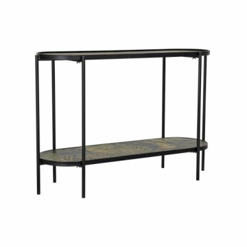 Konsole DKD Home Decor Melns Metāls MDF Zaļš Tropiskais (120 x 41 x 80 cm)