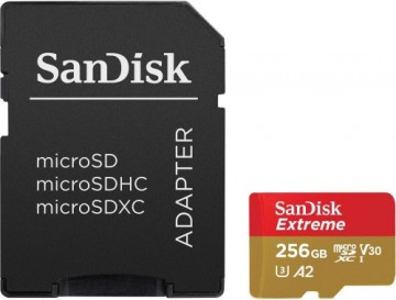 Sandisk карта памяти microSDXC 256GB Extreme + адаптер