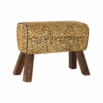 Sīkas mēbeles DKD Home Decor Melns Koks Brūns Āda Leoparda (67 x 30 x 51 cm)