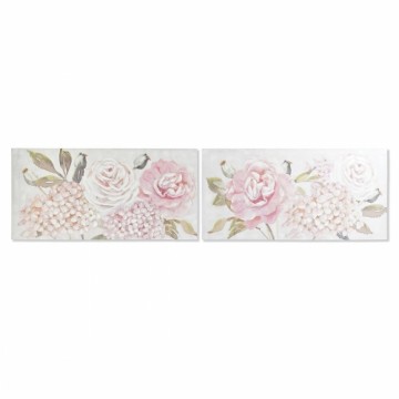 Glezna DKD Home Decor Цветы Shabby Chic (120 x 3 x 60 cm) (2 gb.)