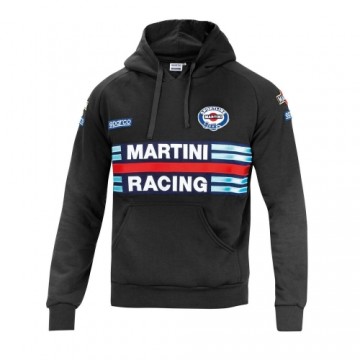 Vīriešu Sporta Krekls ar Kapuci Sparco Martini Racing Melns (XXL Izmērs)