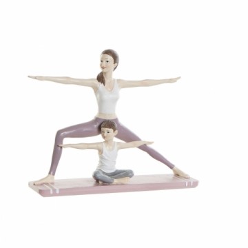Dekoratīvās figūriņas DKD Home Decor Rozā Sveķi Yoga (24 x 6,5 x 19,5 cm)