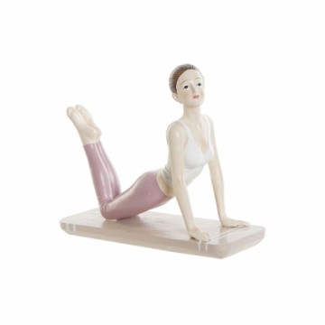 Dekoratīvās figūriņas DKD Home Decor Rozā Sveķi Yoga (16 x 6 x 13 cm)