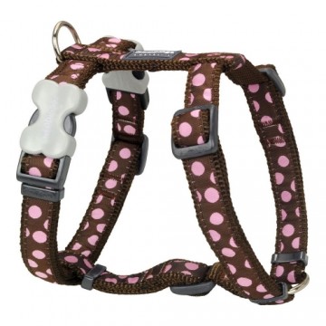 Dog Harness Red Dingo Style Pink Brown Spots 25-39 cm