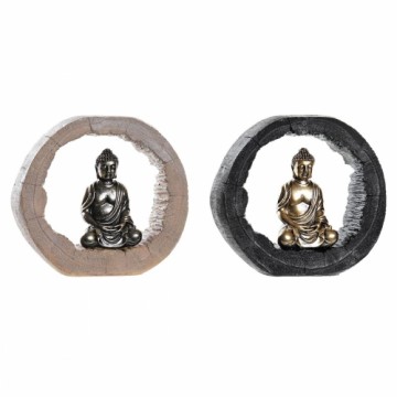 Dekoratīvās figūriņas DKD Home Decor Melns Bronza Buda Sveķi (20,8 x 6 x 18,5 cm) (2 gb.)