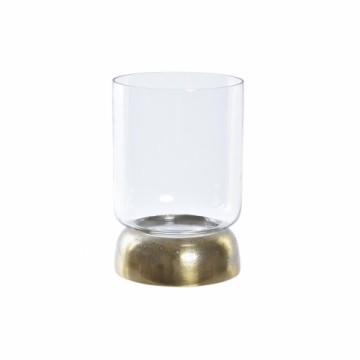 Candleholder DKD Home Decor Crystal Golden Aluminium 14 x 14 x 21 cm