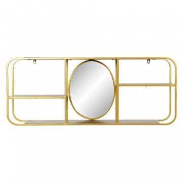 Wall mirror DKD Home Decor Mirror Golden Metal Wood Brown (100 x 18 x 40 cm)
