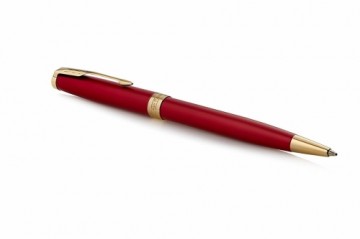 Lodīšu pildspalva Parker Sonnet Red GT, 0.7mm, melna