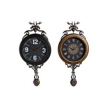 Настенное часы DKD Home Decor Стеклянный Чёрный Позолоченный Железо (27 x 7,5 x 57,5 cm)