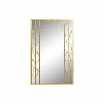 Sienas spogulis DKD Home Decor spogulis Bronza Metāls Augu lapa (60 x 2 x 90 cm)