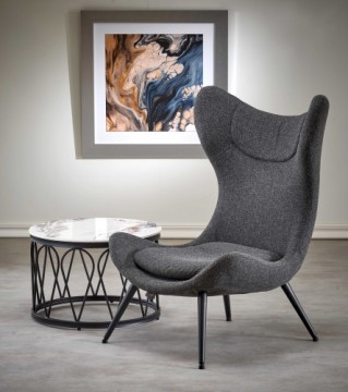 Halmar ATLANTIS leisure armchair dark grey/ black