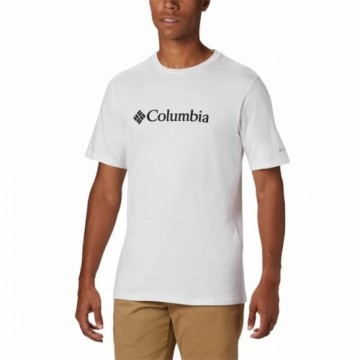 Short-sleeve Sports T-shirt Columbia Basic Logo White