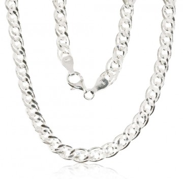 Серебряная цепочка Мона-лиза 6 мм , алмазная обработка граней #2400106, Серебро	925°, длина: 55 см, 26.2 гр.