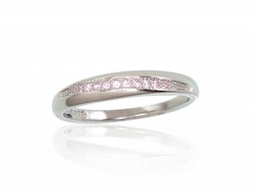 Серебряное кольцо #2101647(PRh-Gr)_CZ-PI, Серебро	925°, родий (покрытие), Цирконы , Размер: 16, 1.5 гр.