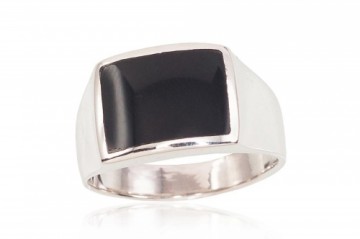 Серебряное кольцо #2101577_ON, Серебро	925°, Оникс , Размер: 20.5, 7.3 гр.