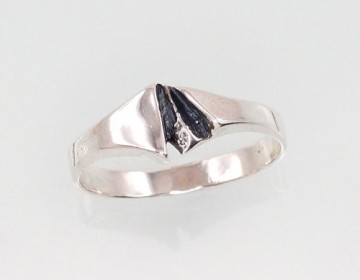 Серебряное кольцо #2101389(POx-Bk), Серебро	925°, оксид (покрытие), Размер: 16.5, 2 гр.