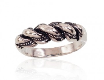Серебряное кольцо #2100005(POx-Bk), Серебро	925°, оксид (покрытие), Размер: 24, 9.4 гр.