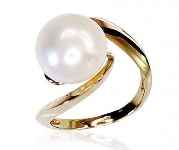 Zelta gredzens #1100117(Au-Y)_PE, Dzeltenais Zelts	585°, Pērles , Izmērs: 17, 4.68 gr.