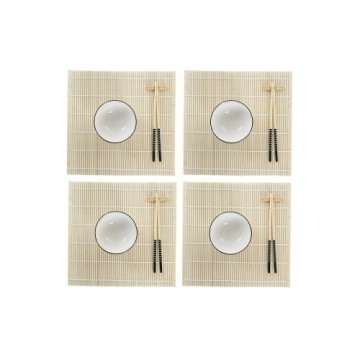 Sushi Set DKD Home Decor Bamboo Stoneware White Oriental 14,5 x 14,5 x 31 cm (16 Pieces)