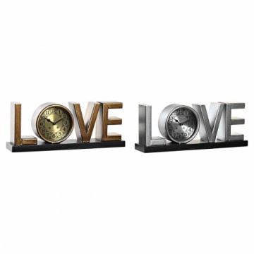 Настольные часы DKD Home Decor Love Медь Серебристый Железо (39 x 8 x 15 cm) (2 штук)