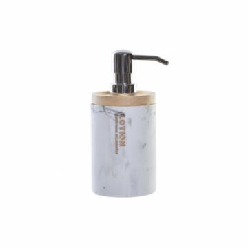 Дозатор мыла DKD Home Decor Мрамор Натуральный Белый Резиновый Смола (9 x 7,7 x 17,5 cm)