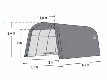 Garāža CarPort 3,7x6,1 m