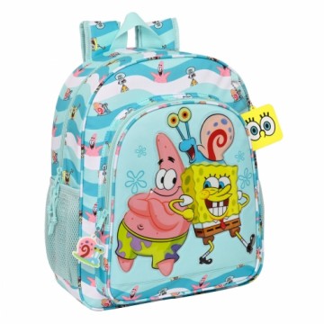 Skolas soma Spongebob Stay positive Zils Balts (32 x 38 x 12 cm)