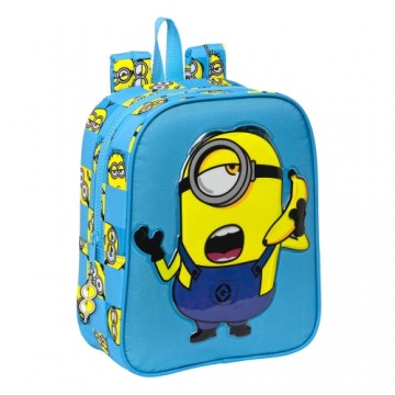 Skolas soma Minions Minionstatic Zils (22 x 27 x 10 cm)