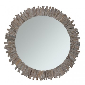 Sienas spogulis DKD Home Decor Egle Stikls Alumīnijs Balts Baļķi (60 x 4 x 60 cm)