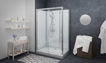Roth Vinata® Comfort - Corner 877 × 1160 White/Clear 1416000305 Pilnībā aprīkota dušas kabīne