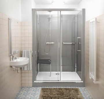 Roth Vinata® Comfort - NISCHE 677 × 1660 White/Flow 1416000806 Pilnībā aprīkota dušas kabīne