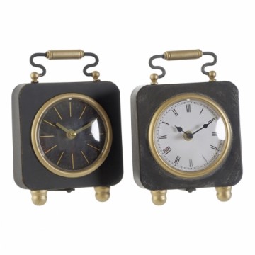 Настольные часы DKD Home Decor Sudrabains Melns Metāls PVC (14,5 x 5 x 21 cm) (2 gb.)