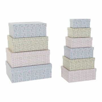 Saliekamo Organizējošo Kastu Komplekts DKD Home Decor Цветы Kartons (43,5 x 33,5 x 15,5 cm)