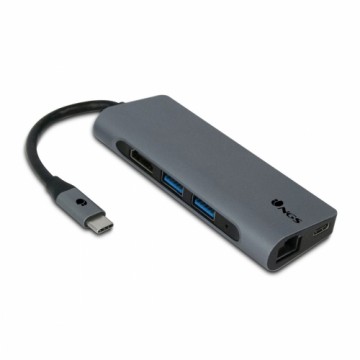 7-Port USB Hub NGS WONDER DOCK 7 HDMI USB C 4K 5 Gbps Pelēks