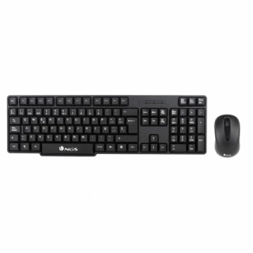 Keyboard and Mouse NGS NGS-KEYBOARD-0358 Black Wireless