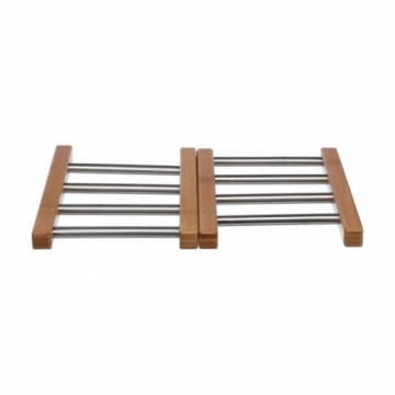 Table Mat Secret de Gourmet Stainless steel Bamboo Extendable (35,2 x 22,2 x 2 cm)