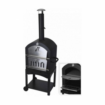 Bigbuy Bbq Ogļu Bārbekjū ar Ritenīšiem Melns (Ø10 x 46,5 cm) (44,5 x 65 x 158 cm)