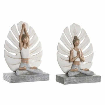 Декоративная фигура DKD Home Decor Серый Белый Смола Yoga современный (16 x 7,5 x 21 cm) (2 штук)